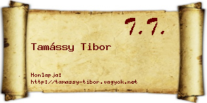 Tamássy Tibor névjegykártya